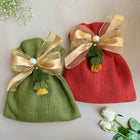 Jute Red & Green Batwa Bags (Set of 2)