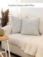 Girnar Set Of 2 Cushion Covers + 2 Cushion Fillers (Dark Blue) - 40X40 cm