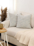 Girnar Set Of 2 Cushion Covers + 2 Cushion Fillers (Dark Blue) - 40X40 cm
