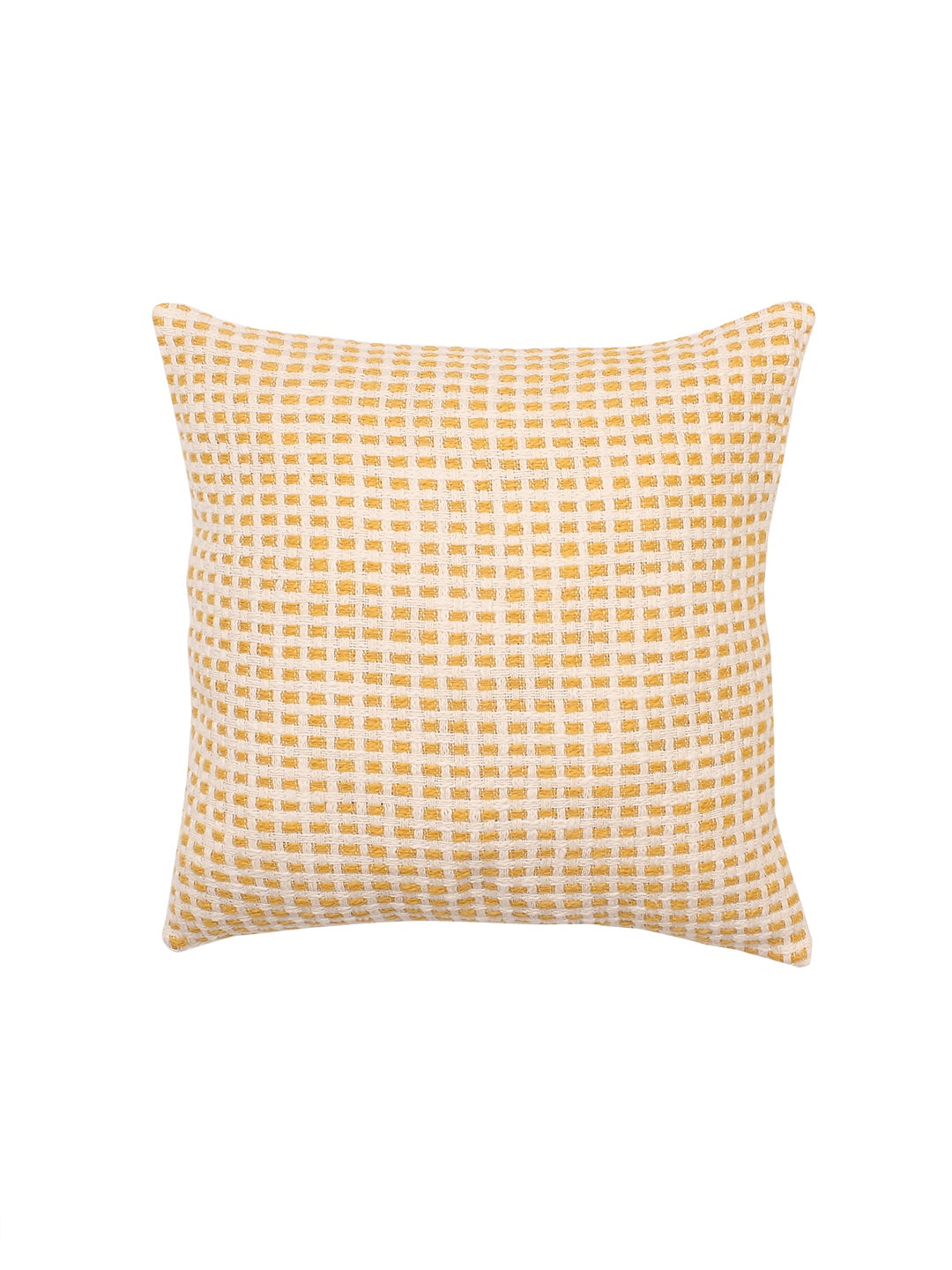 Girnar Set Of 2 Cushion Covers + 2 Cushion Fillers (Yellow) - 40X40 cm