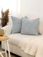 Vindhya Set Of 2 Cushion Covers + 2 Cushion Fillers (Dark Blue) - 40X40 cm