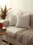 Vindhya Set Of 2 Cushion Covers + 2 Cushion Fillers (Natural) - 40X40 cm