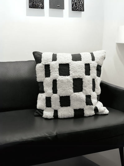 Checkered Chic Tufted Cushion Cover - Set of 5