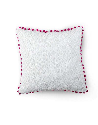 Set Of 2 - Texture Pattern Cotton Cushion Cover - 16"X16"