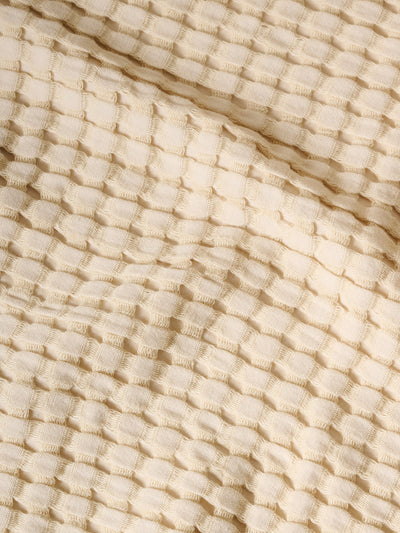 Chalk Cotton Waffle Bath Towel Creamy Malt