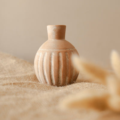 Rustic vase with bunny tails