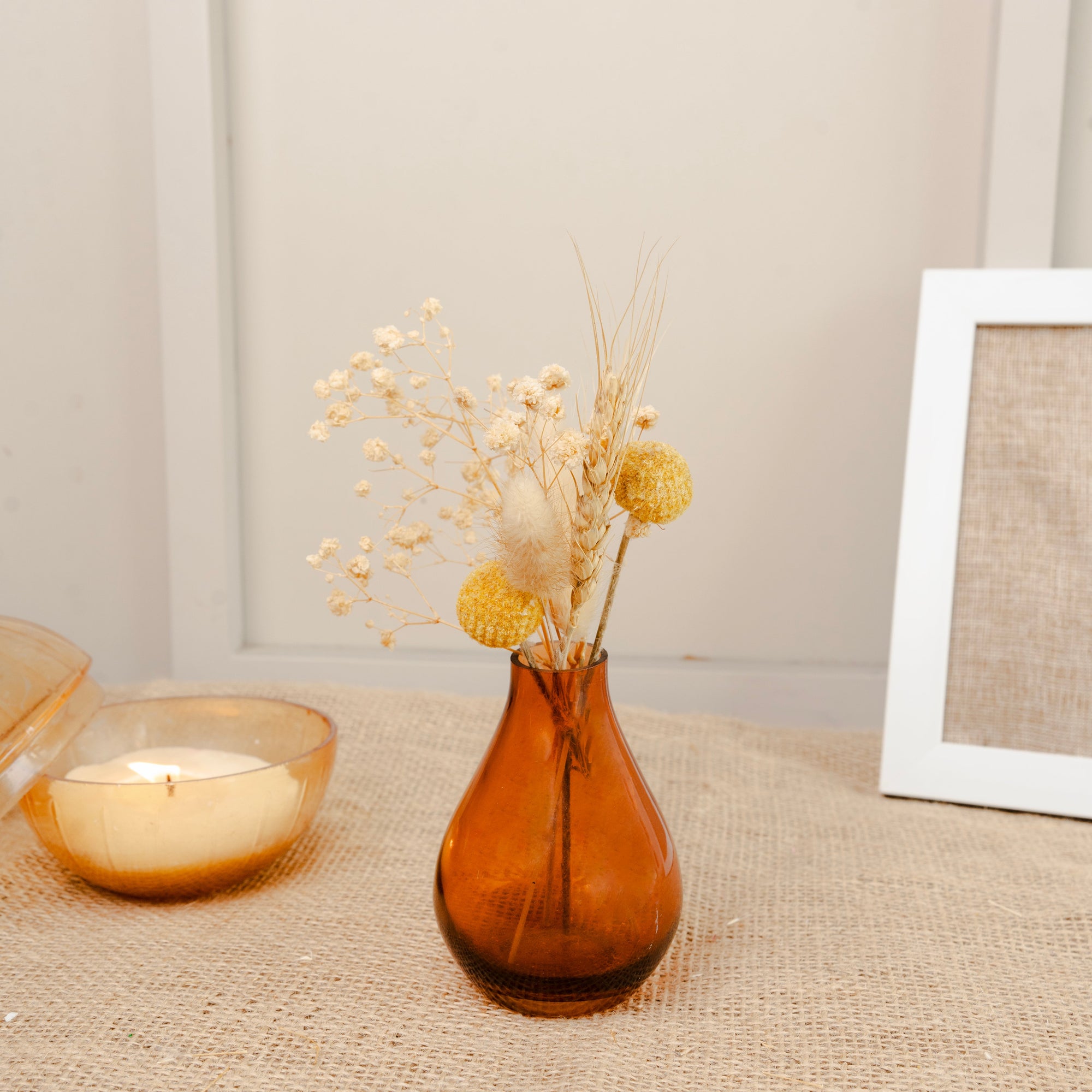 Rustic Meadow Floral Vase with Dried Flowers | Boho Home Décor Vase - https://artecasa.in/