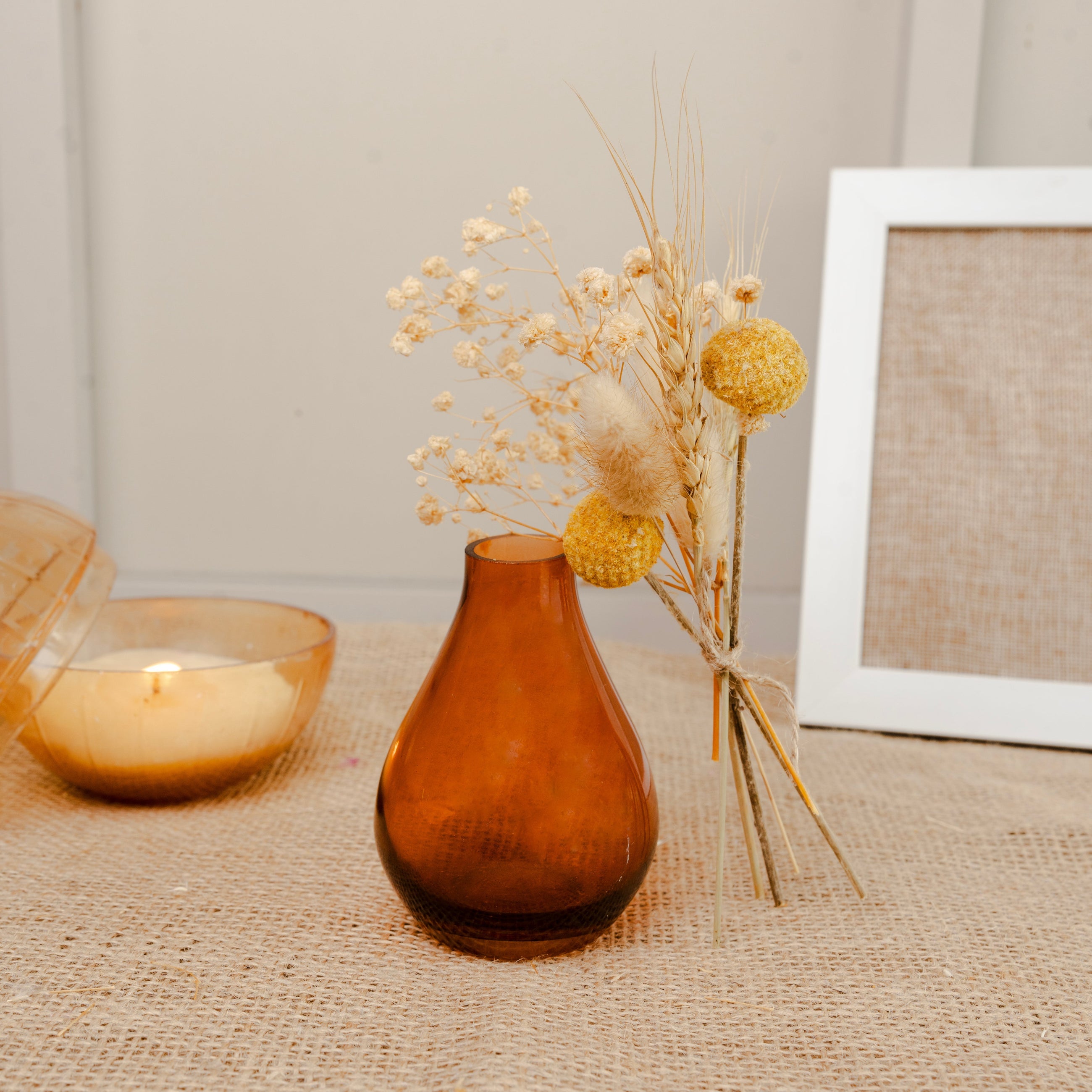 Rustic Meadow Floral Vase with Dried Flowers | Boho Home Décor Vase - https://artecasa.in/