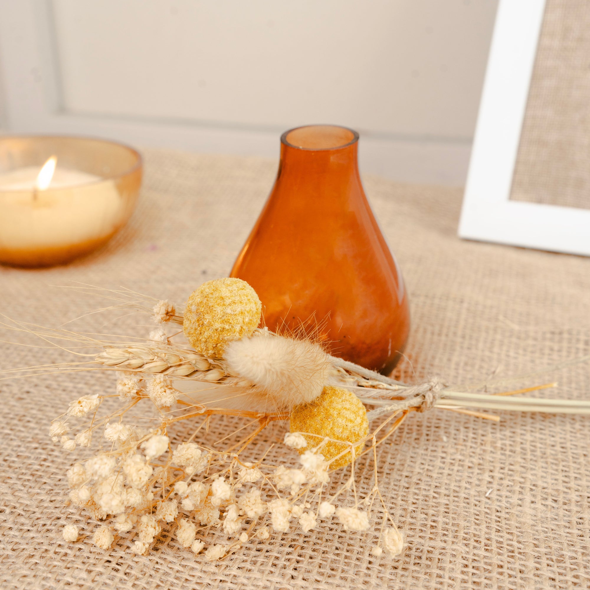 Rustic Meadow Floral Vase with Dried Flowers | Boho Home Décor Vase