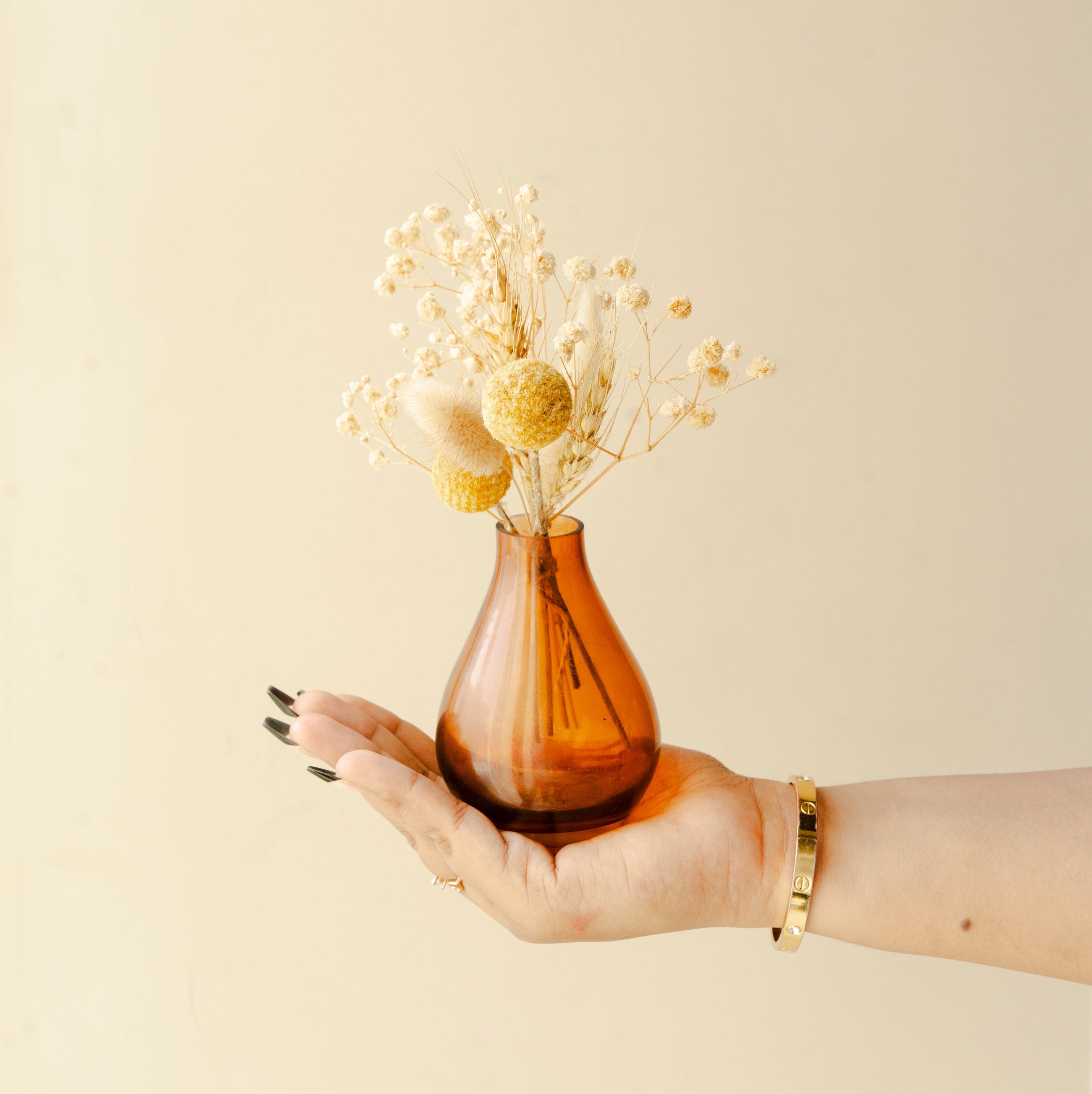 Rustic Meadow Floral Vase with Dried Flowers | Boho Home Décor Vase - Product Image 