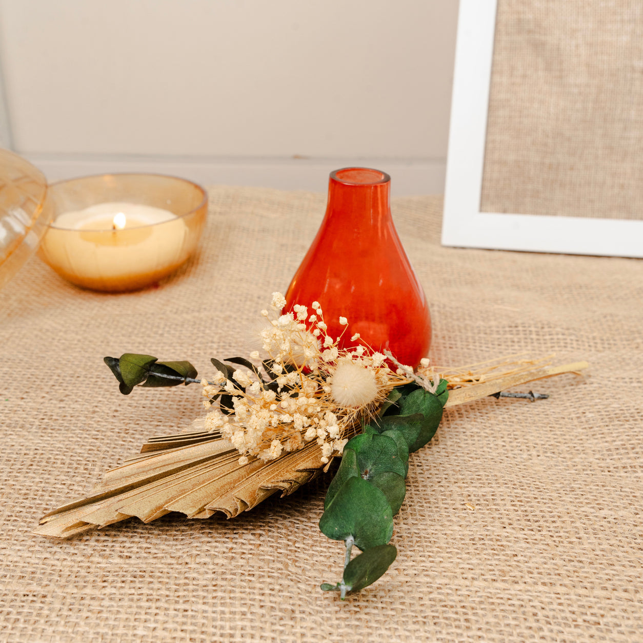 Luxury dried flower glass vase gift set