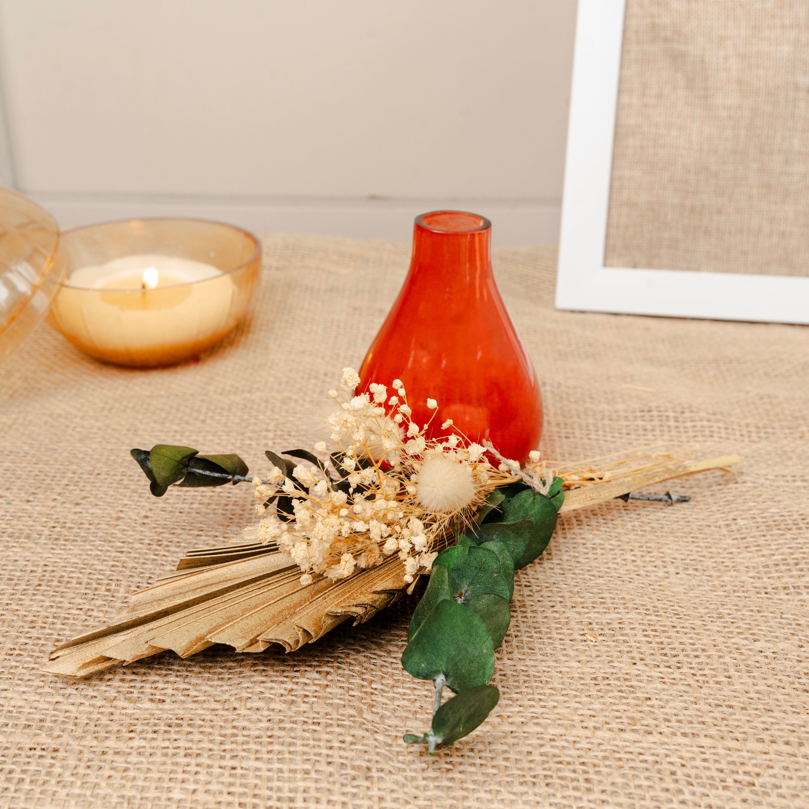 Luxury dried flower glass vase gift set