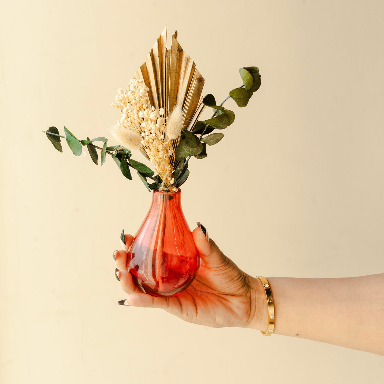 Amber Serenity Reed Diffuser with Dried Flowers & Vase | Home Fragrance