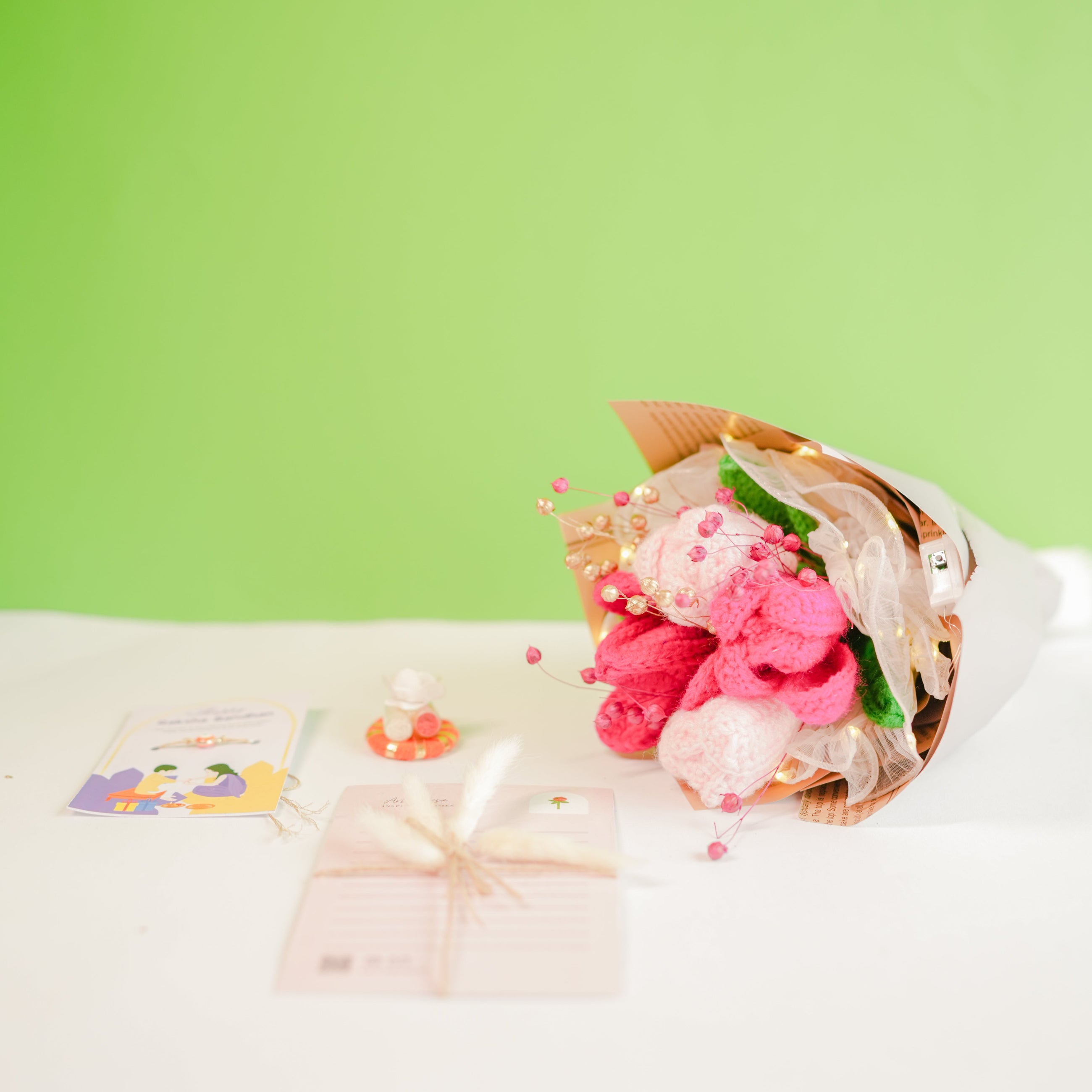 Pretty Pansy Bouquet Rakhi hamper