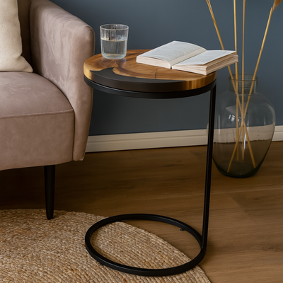 Modern Acacia Wood Accent Table