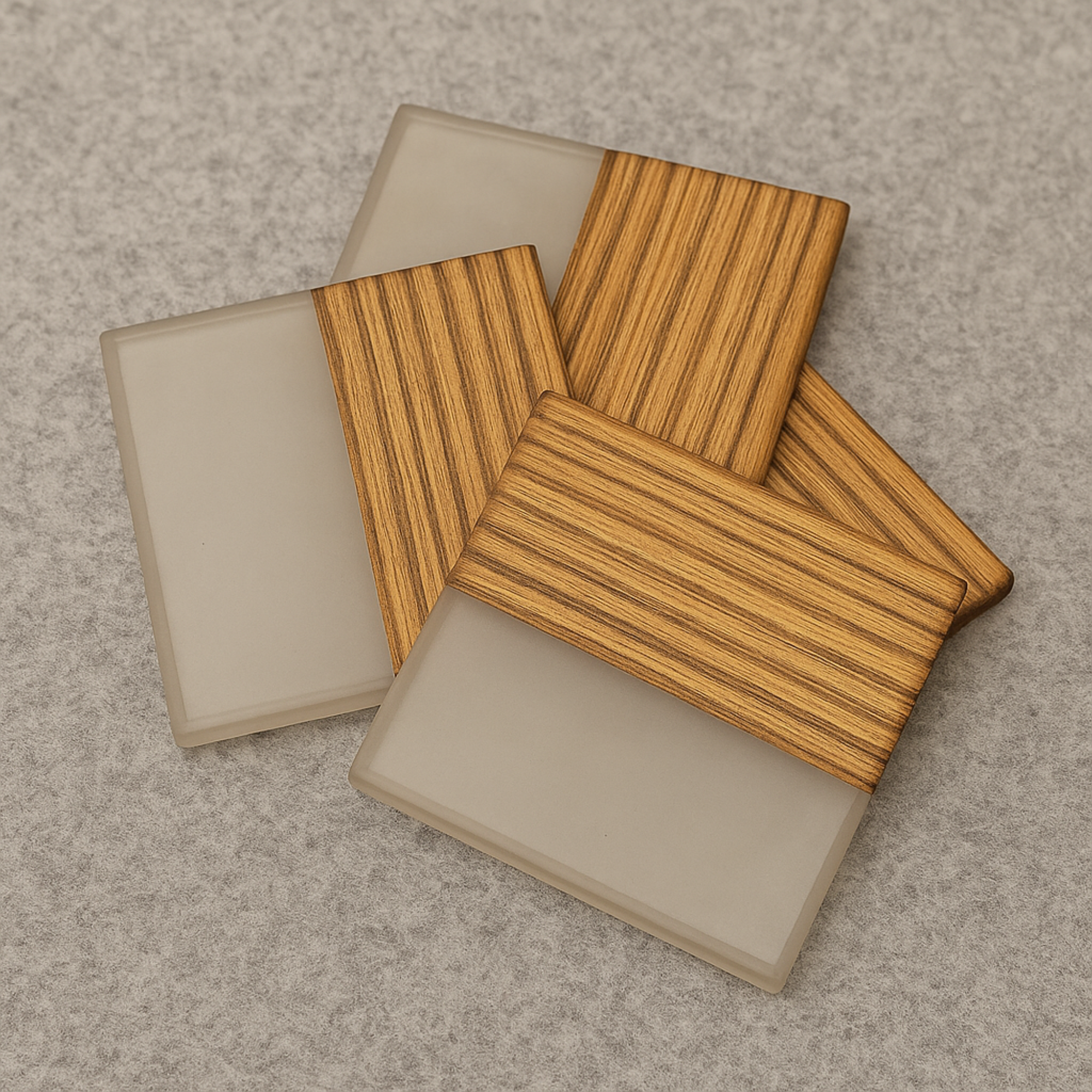 Elegant Transparent Epoxy Resin Coasters set of 4