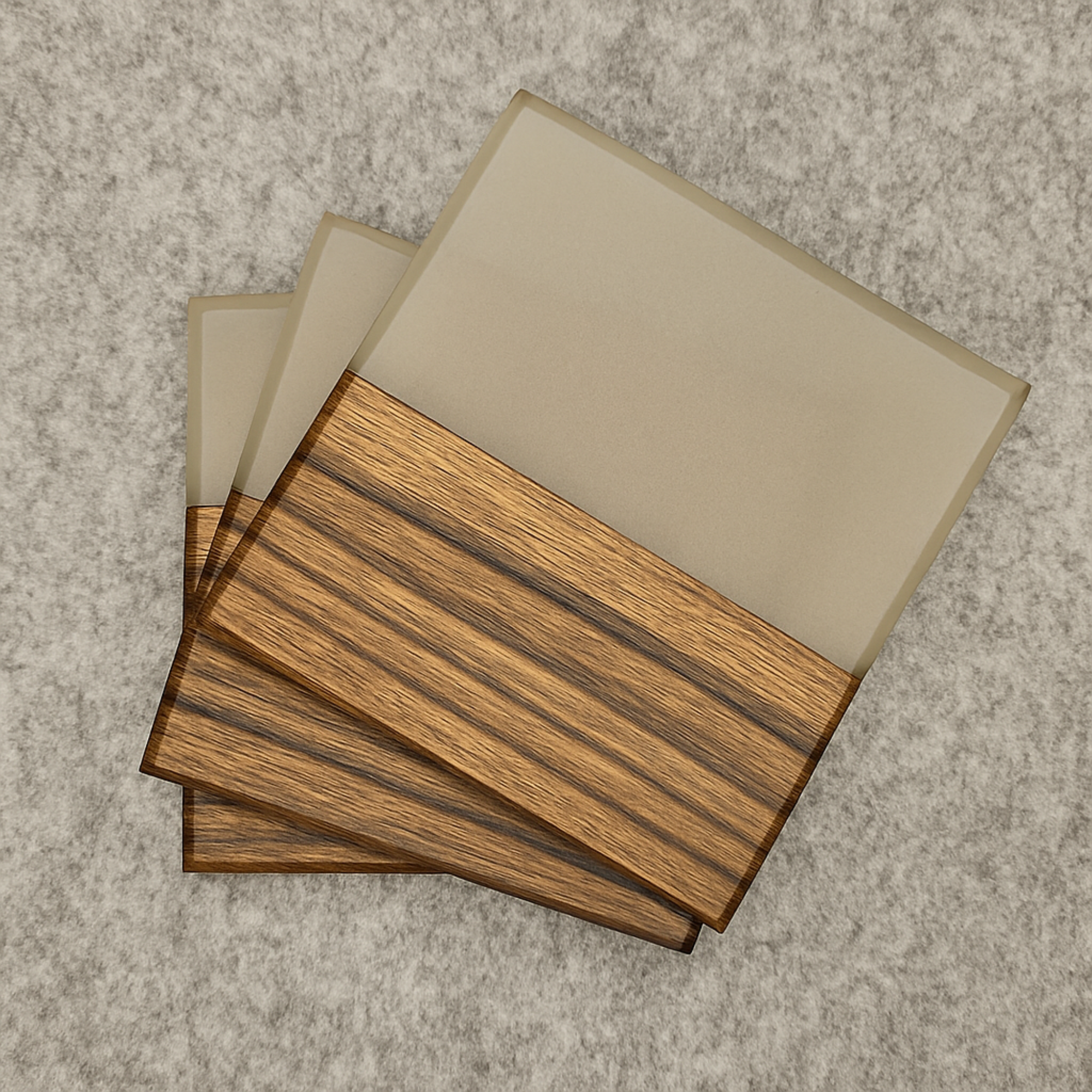 Elegant Transparent Black Epoxy Resin Coasters set of 4
