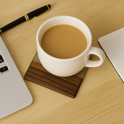 Elegant Transparent Black Epoxy Resin Coasters set of 4