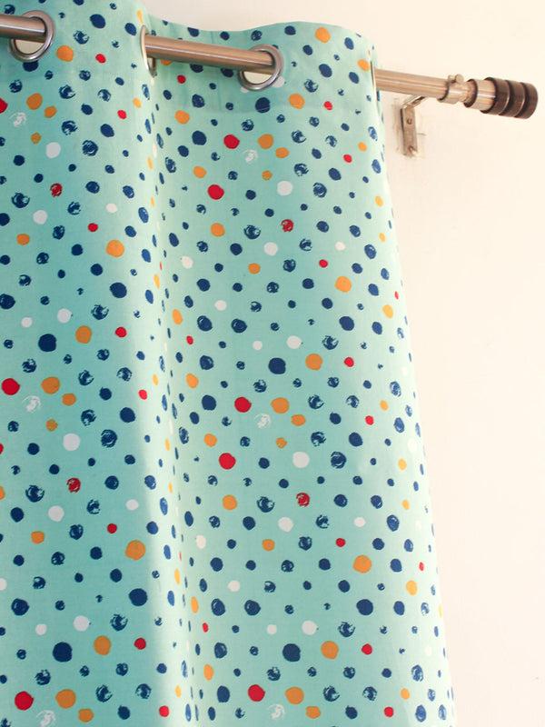 XL Curtain (Blue) - Happy Polka