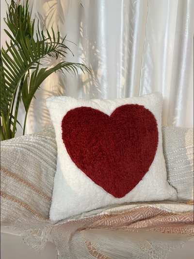 Classic Red Heart Tufted Valentine's Cushion Cover