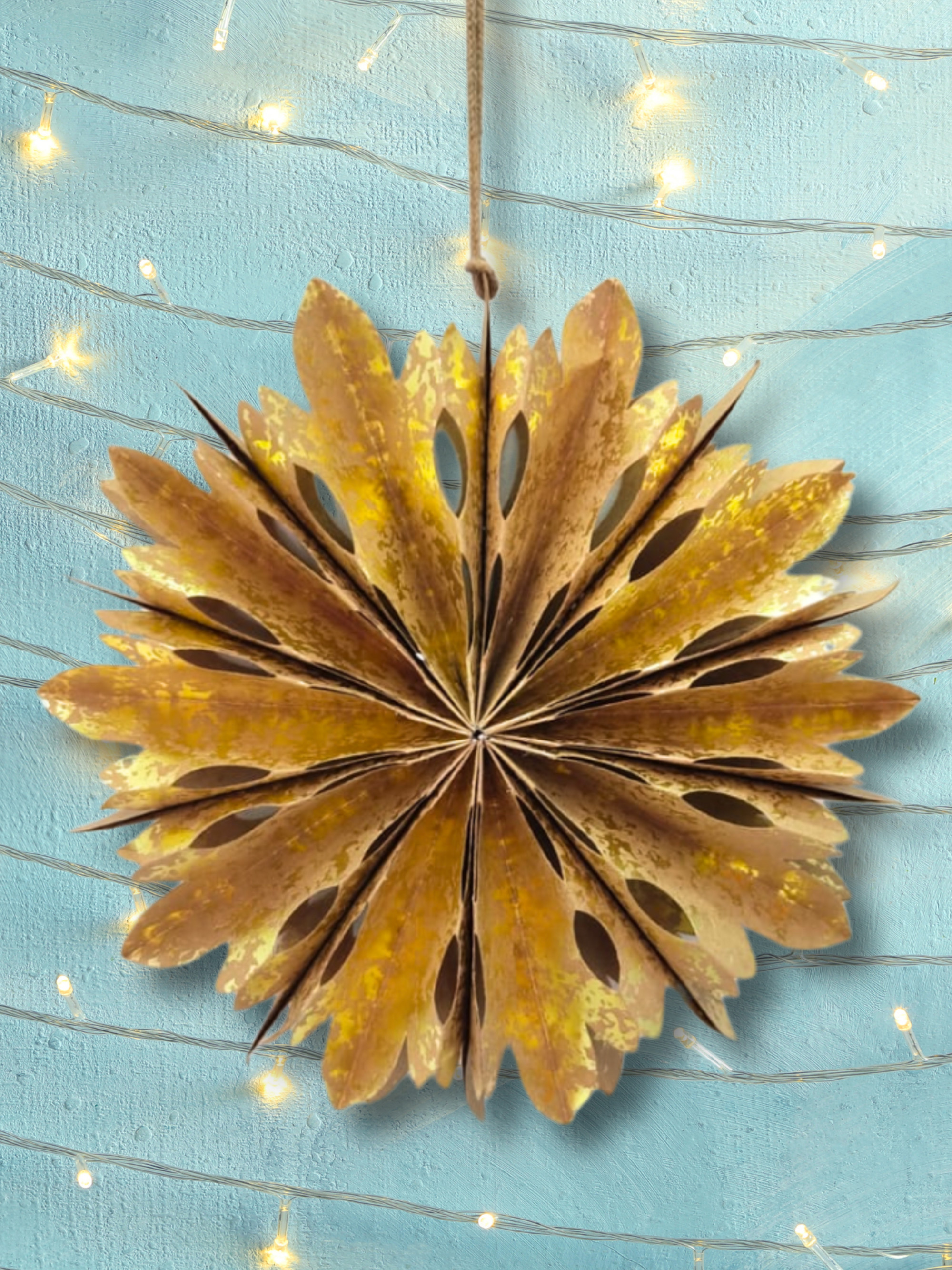 Craft Paper Snowflake with Golden Foil
