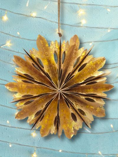 Craft Paper Snowflake with Golden Foil