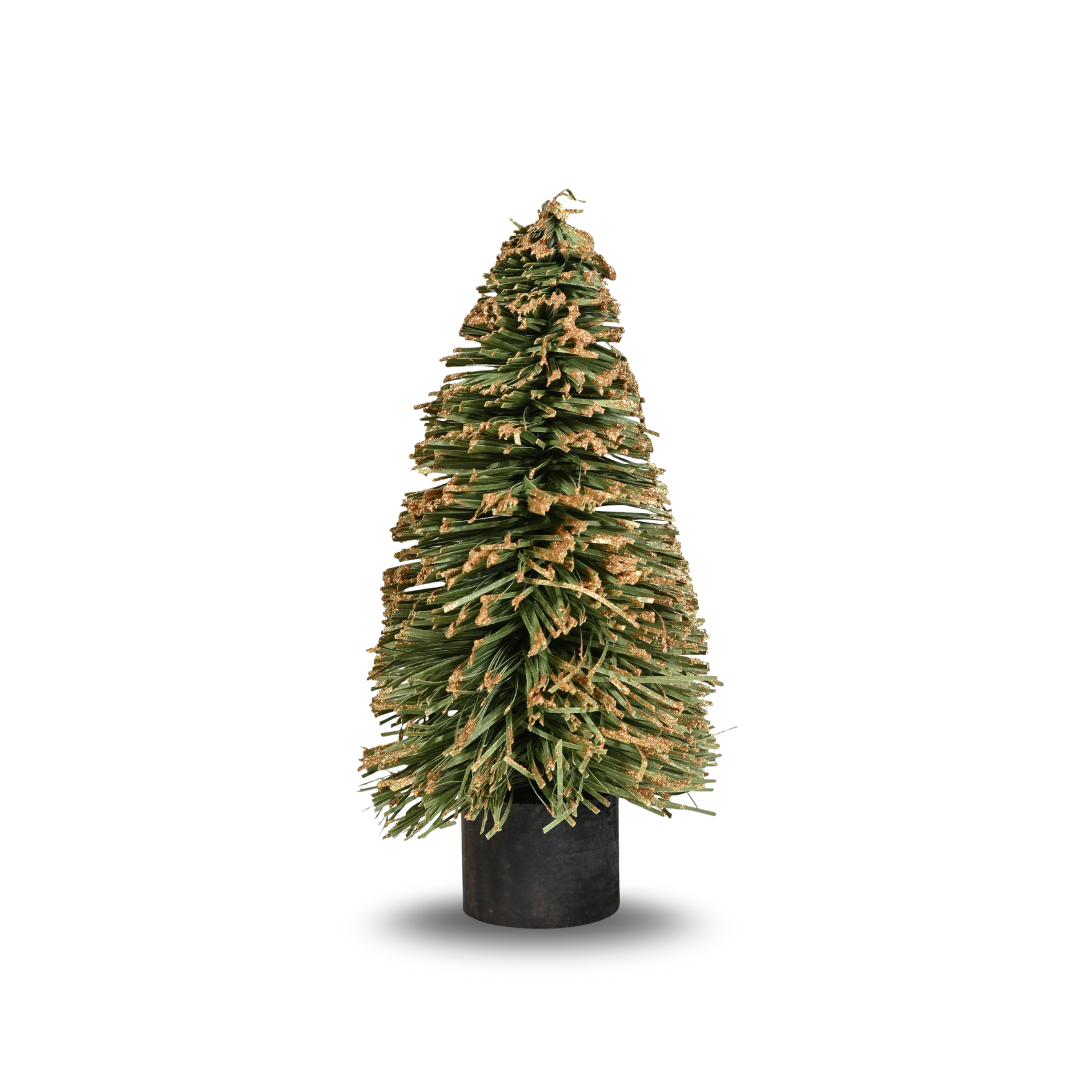 Light Green Paper Frill Christmas Tree With Gold Glitter