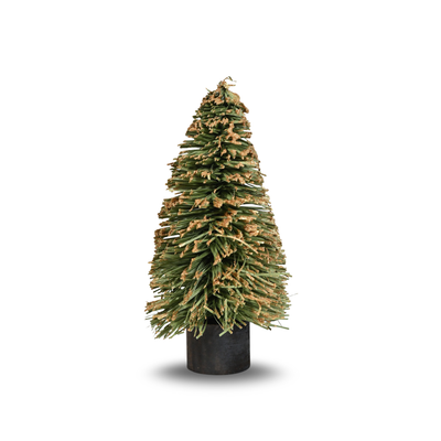 Light Green Paper Frill Christmas Tree With Gold Glitter
