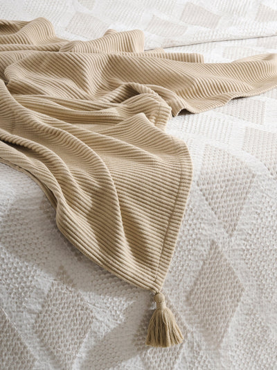 Corn Row Cotton Bamboo Cord Rib Throw