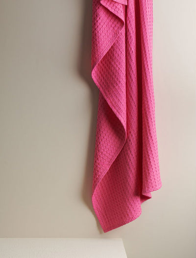 Pixel Cotton Waffle Bath Towel Rose