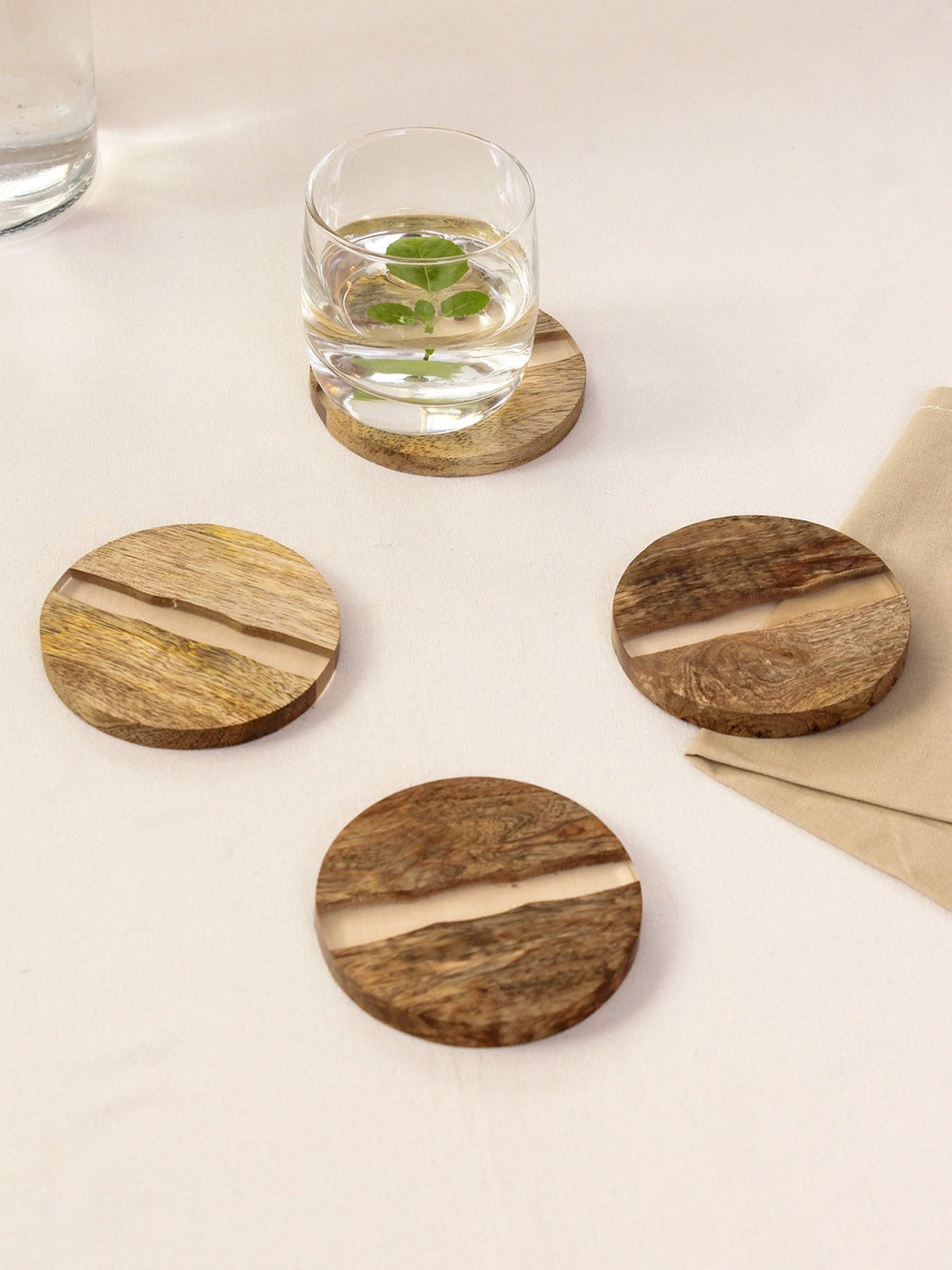 Wood & Resin Coaster Set of 4 - Majuli