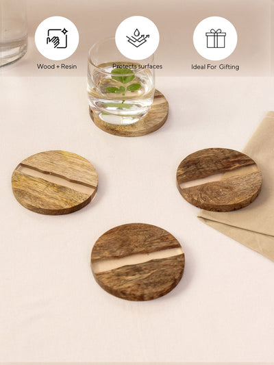 Wood & Resin Coaster Set of 4 - Majuli