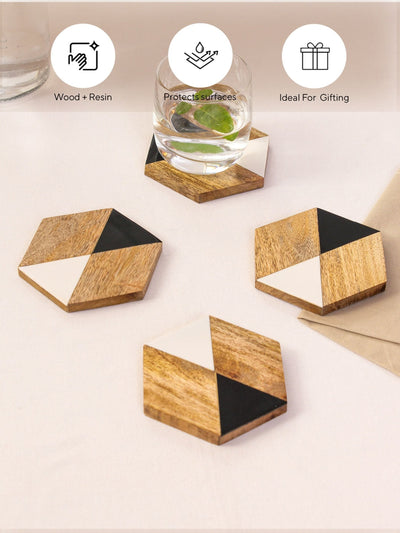 Wood & Resin Coaster Set of 4 - Pamban
