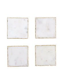 Scallops - Set Of 4 Coasters (White)