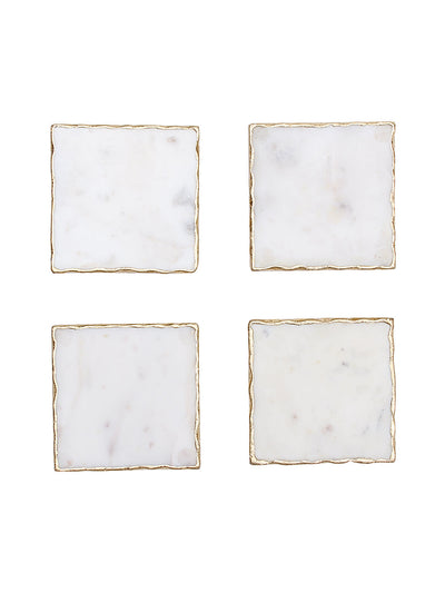 Scallops - Set Of 4 Coasters (White)