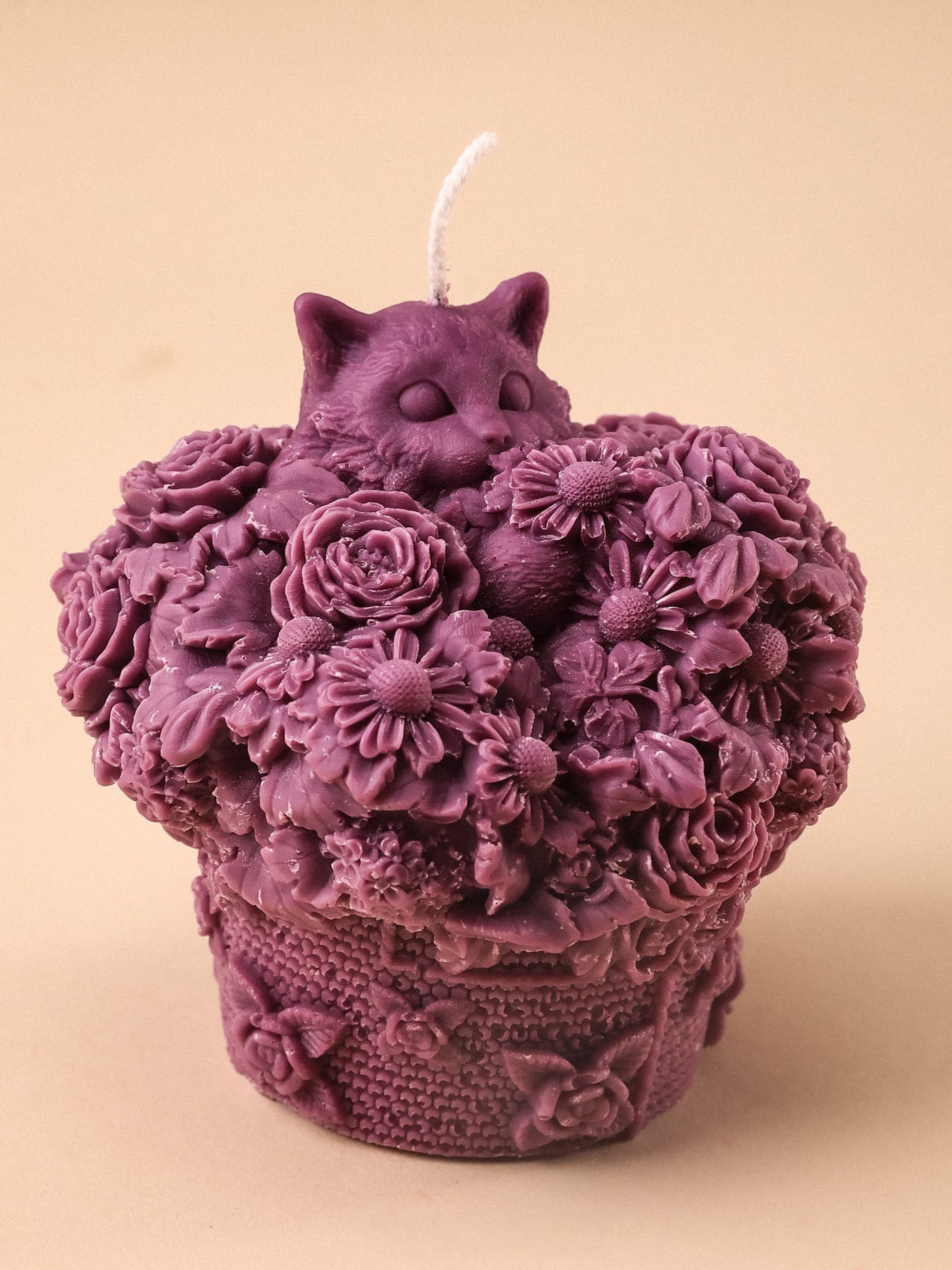 Cat Flower Bouquet Candle