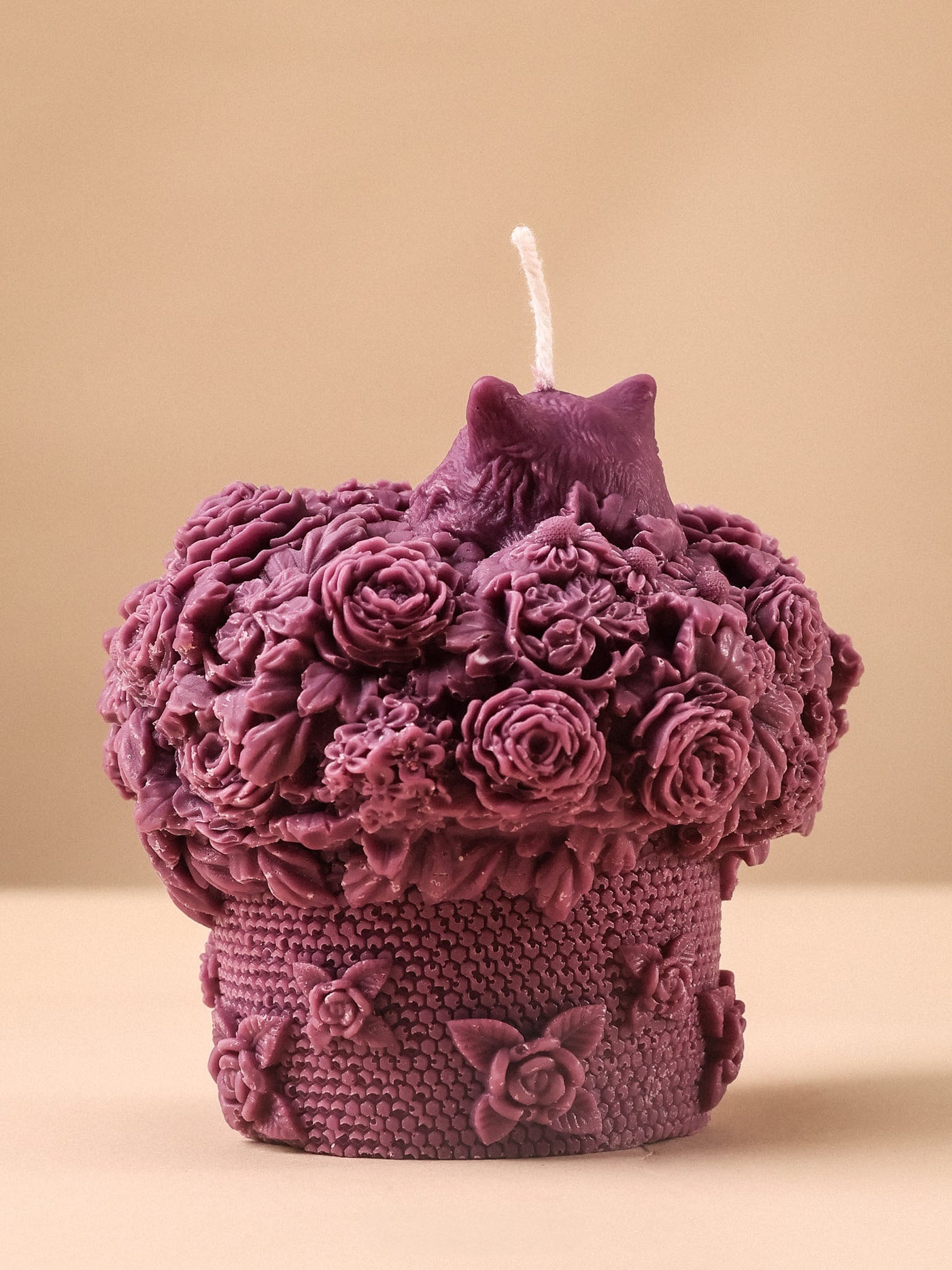 Cat Flower Bouquet Candle