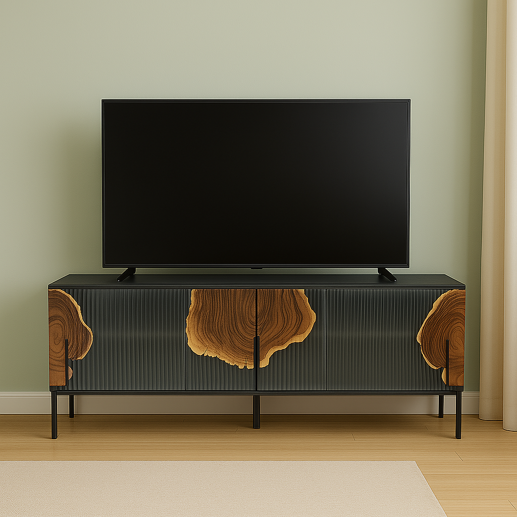 Modern Epoxy Resin & Wood TV Stand