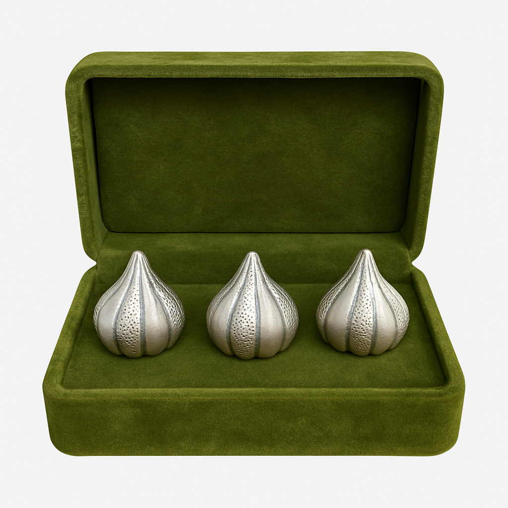 Set of Three Silver Modaks – Tranquil Blessings