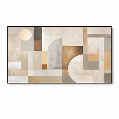 Architectural Harmony – Neutral Arch Modern Canvas Wall Art 48x24