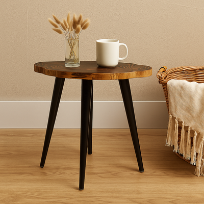 Acacia Wood Nesting Table set of 2- Translucent black