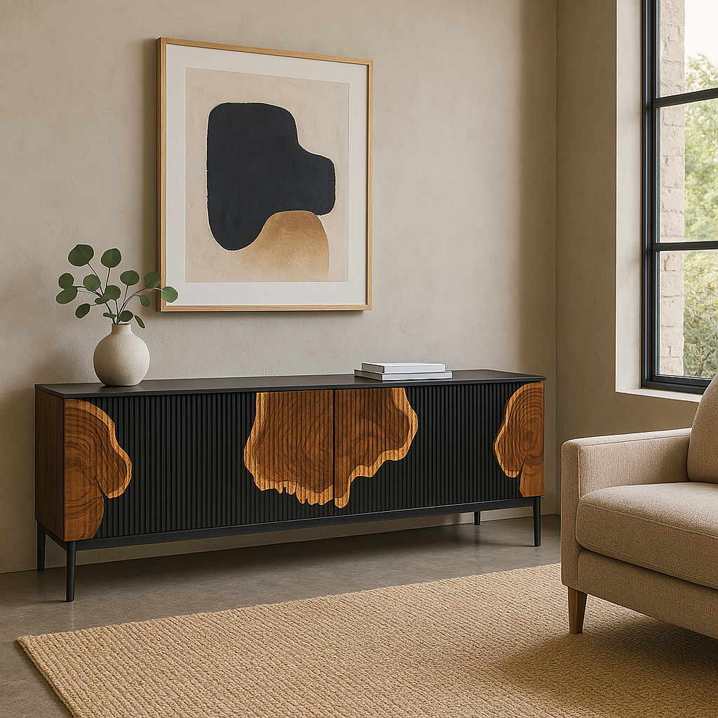 Modern Epoxy Resin & Wood TV Stand