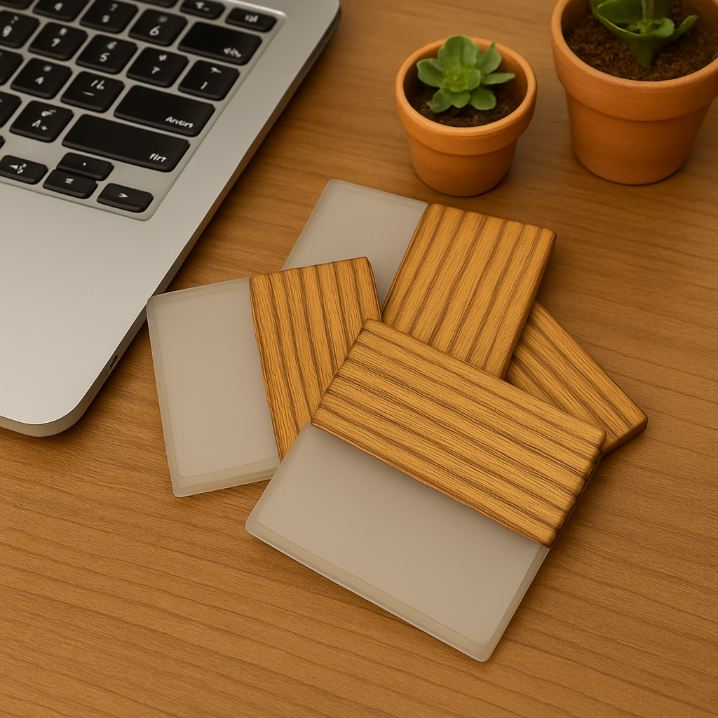 Elegant Transparent Epoxy Resin Coasters set of 4