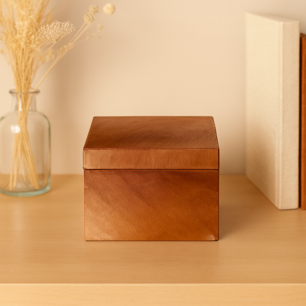 Hairon Wardrobe Box Medium wild natural hide texture storage - The Mage Home