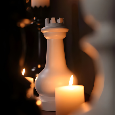 Premium checkmate leather candle holders set India The Mage Home