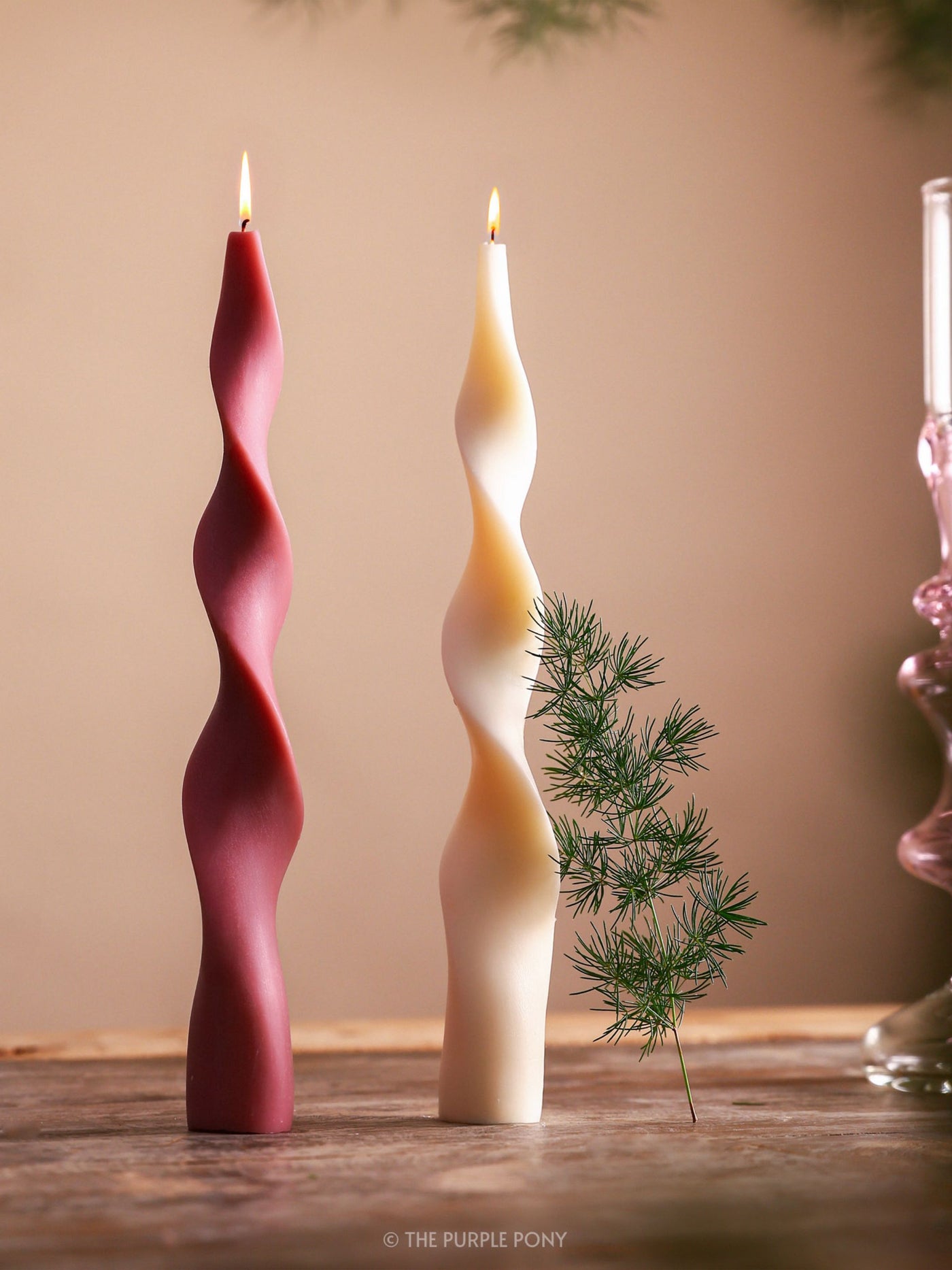 Spiral Taper Candles Set of 2