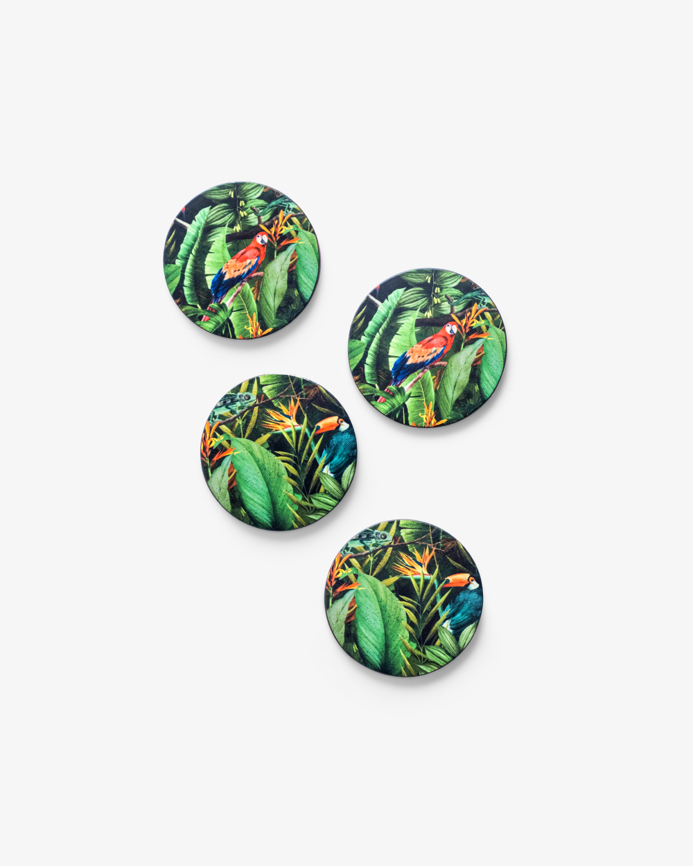 Birds of paradise Hardwood coasters