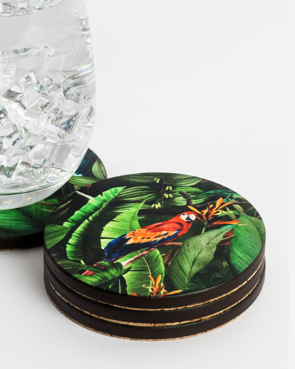 Birds of paradise Hardwood coasters