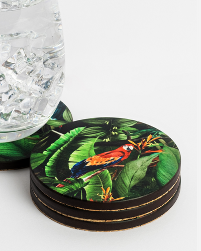 Birds of paradise Hardwood coasters
