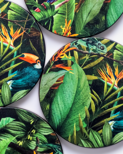 Birds of paradise Hardwood coasters